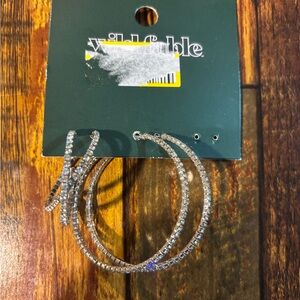 Wild Fable Sparkling Silver Hoop Earrings